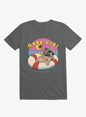 Ocean Pug Good Buoy! Charcoal Grey T-Shirt