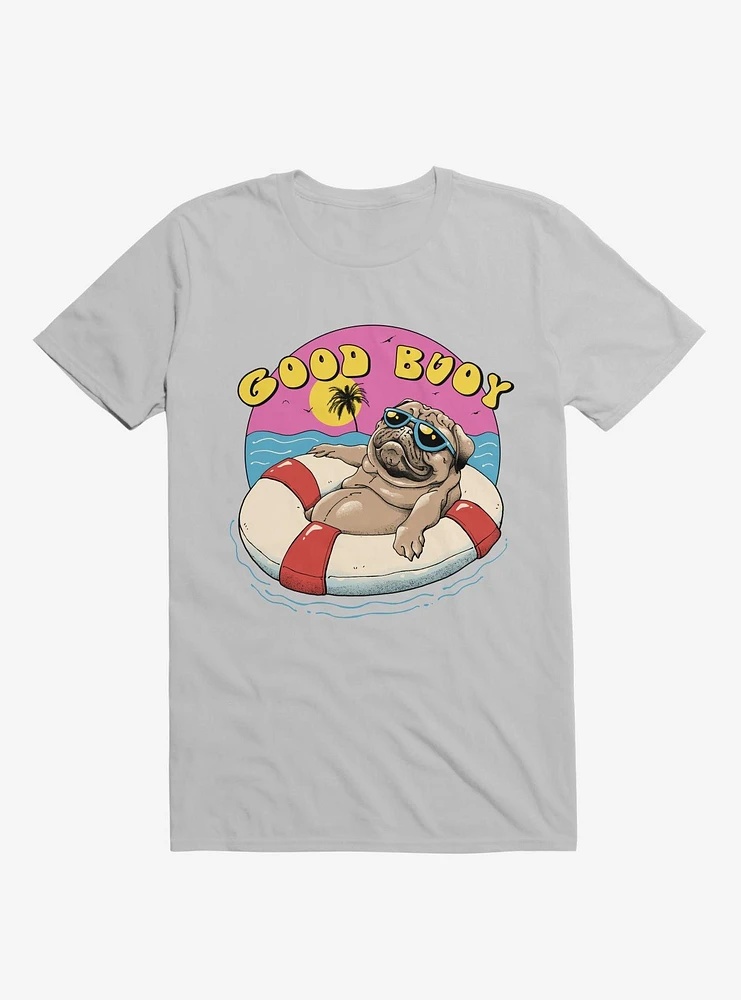 Ocean Pug Good Buoy! Ice Grey T-Shirt