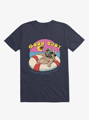 Ocean Pug Good Buoy! Navy Blue T-Shirt