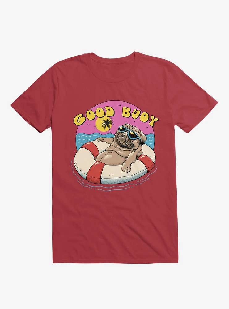 Ocean Pug Good Buoy! Red T-Shirt