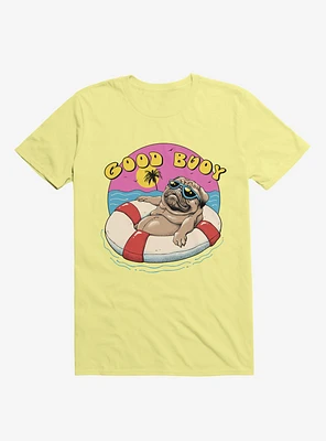 Ocean Pug Good Buoy! Corn Silk Yellow T-Shirt