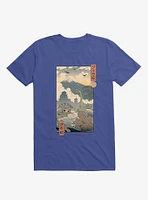Dinosaurs Jurassic Ukiyo-e Royal Blue T-Shirt