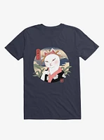 Cat Neko Geisha Navy Blue T-Shirt