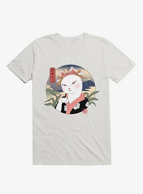 Cat Neko Geisha White T-Shirt