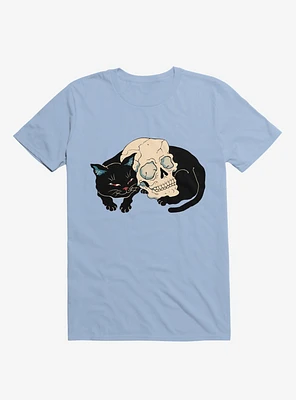 Cat Neko Skull Light Blue T-Shirt
