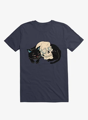 Cat Neko Skull Navy Blue T-Shirt