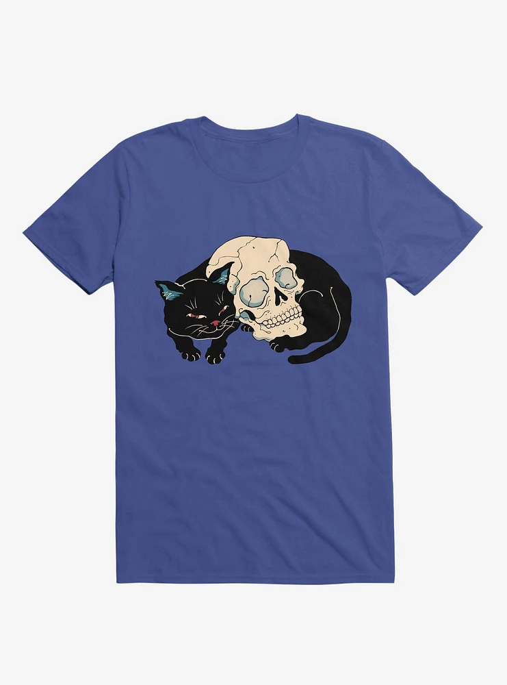 Cat Neko Skull Royal Blue T-Shirt