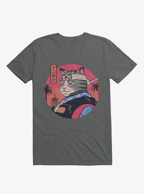 Samurai Cat Charcoal Grey T-Shirt