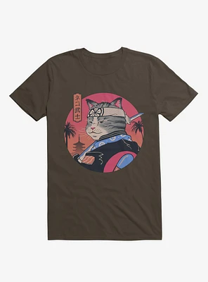 Samurai Cat Brown T-Shirt