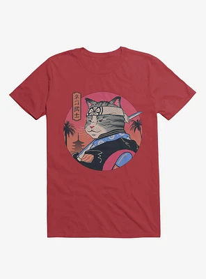 Samurai Cat Red T-Shirt