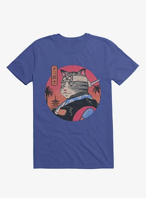 Samurai Cat Royal Blue T-Shirt