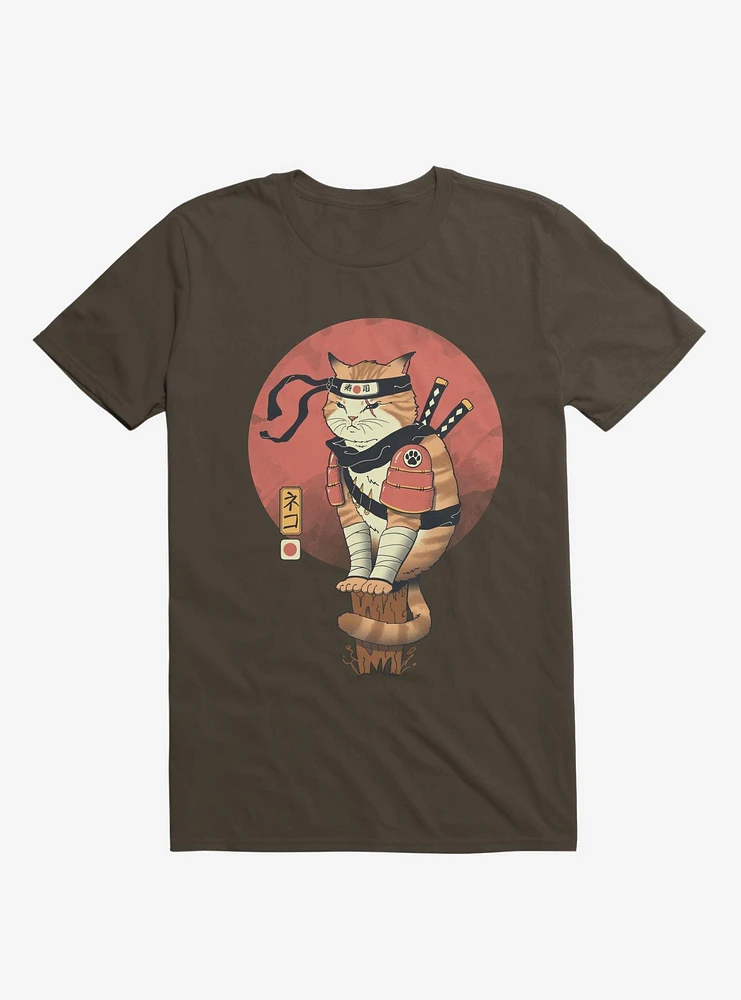 Orange Shinobi Cat Brown T-Shirt