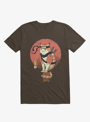 Orange Shinobi Cat Brown T-Shirt