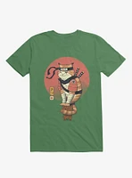 Orange Shinobi Cat Kelly Green T-Shirt