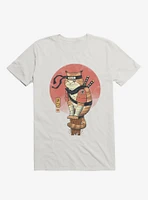 Orange Shinobi Cat White T-Shirt