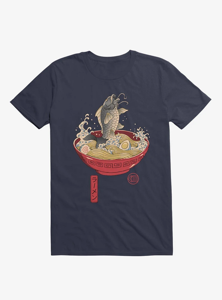 Fish Ramen Navy Blue T-Shirt