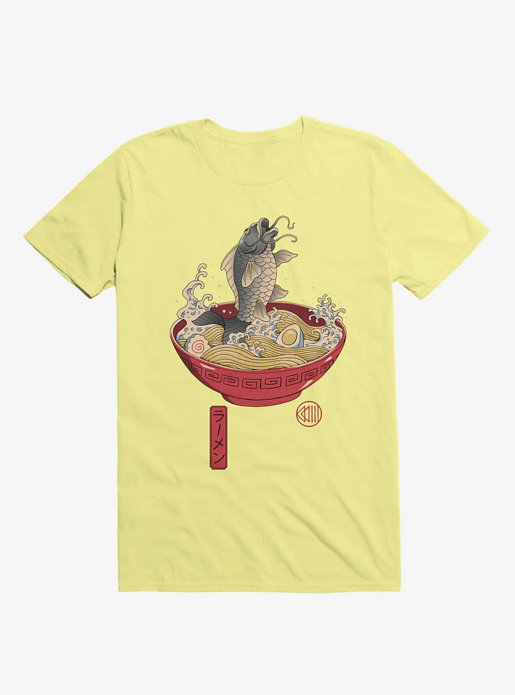 Fish Ramen Corn Silk Yellow T-Shirt