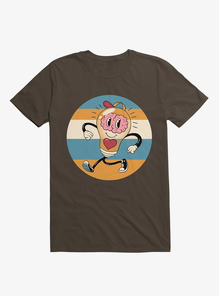Happy Within Light Bulb Brown T-Shirt