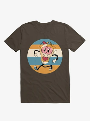 Happy Within Light Bulb Brown T-Shirt