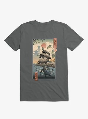 Turtle Stream Kame Ukiyo-e Charcoal Grey T-Shirt