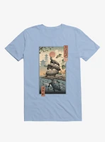 Turtle Stream Kame Ukiyo-e Light Blue T-Shirt