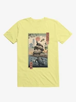 Turtle Stream Kame Ukiyo-e Corn Silk Yellow T-Shirt