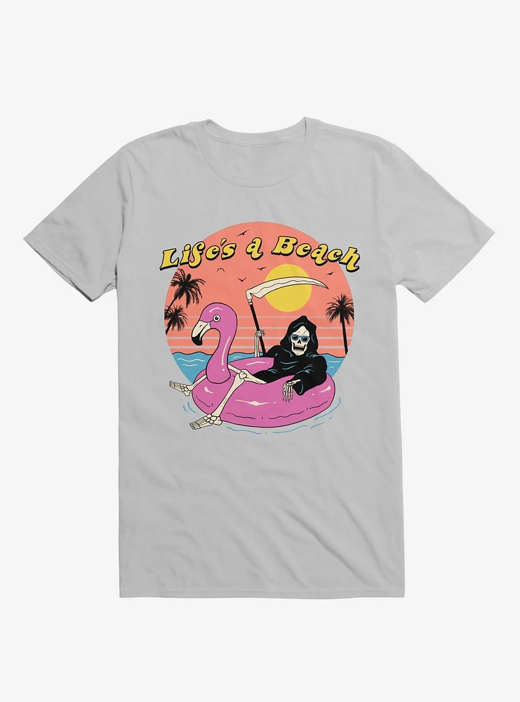 Life's A Beach Grim Reaper Ice Grey T-Shirt