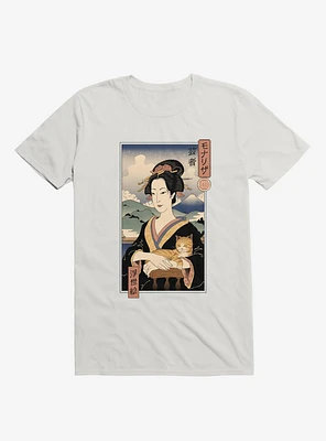 Geisha Cat Lisa Ukiyo-e White T-Shirt