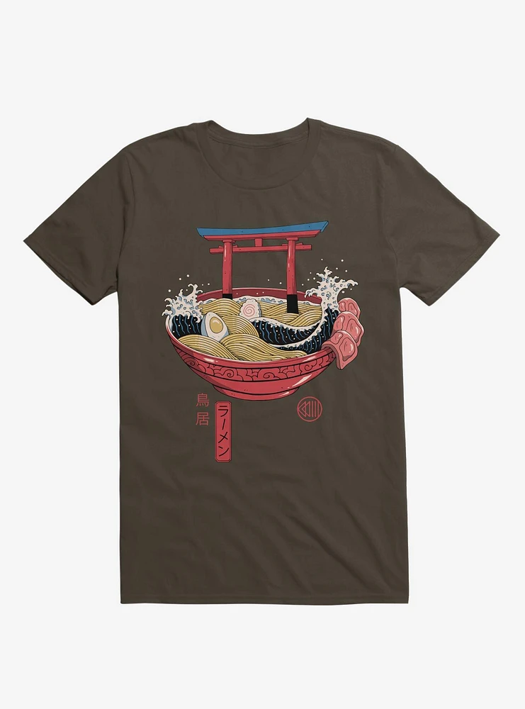 Sacred Ramen Ocean Brown T-Shirt