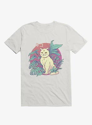 Leaves Vapor Cat White T-Shirt