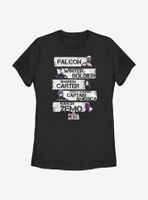 Marvel The Falcon And Winter Soldier Character Stack Womens T-Shirt