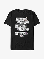 Marvel The Falcon And Winter Soldier Character Stack T-Shirt