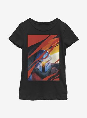 Star Wars The Mandalorian Illustrated Smoke Youth Girls T-Shirt