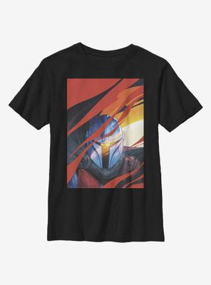 Star Wars The Mandalorian Illustrated Smoke Youth T-Shirt