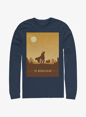 Star Wars The Mandalorian Mando And Child Poster Long-Sleeve T-Shirt