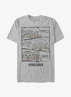 Star Wars The Mandalorian Child Doodle Panels T-Shirt