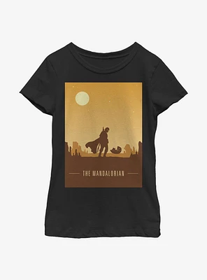 Star Wars The Mandalorian Mando And Child Poster Youth Girls T-Shirt