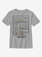 Star Wars The Mandalorian Child Doodle Panels Youth T-Shirt