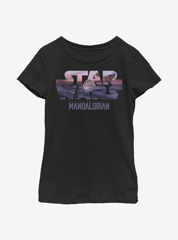 Star Wars The Mandalorian Child Logo Fill Youth Girls T-Shirt
