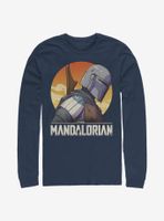Star Wars The Mandalorian Mando Sunset Sil Long-Sleeve T-Shirt