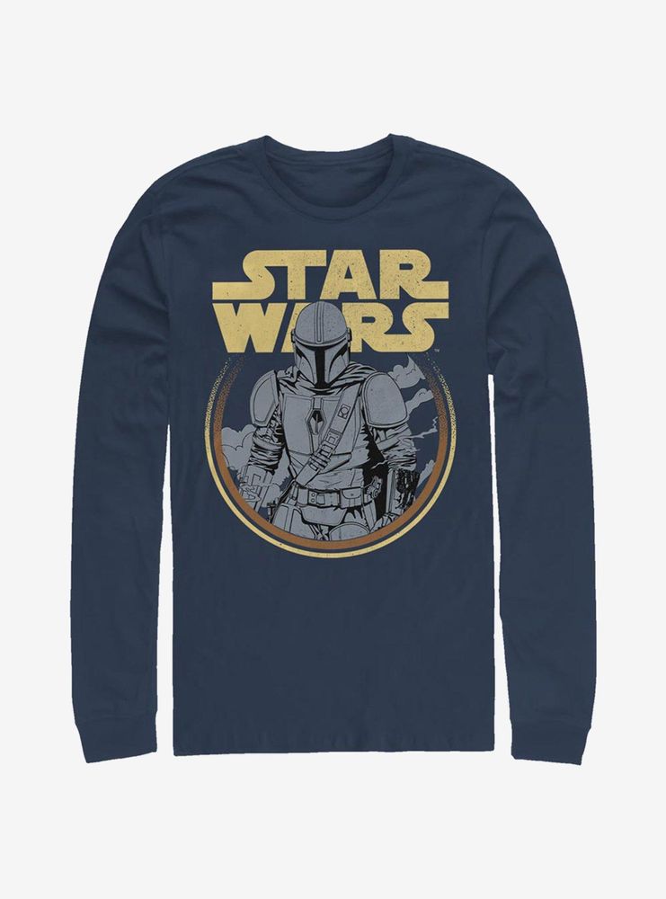 Star Wars The Mandalorian Retro Mando Long-Sleeve T-Shirt