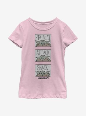 Star Wars The Mandalorian Child Comic Panel Youth Girls T-Shirt