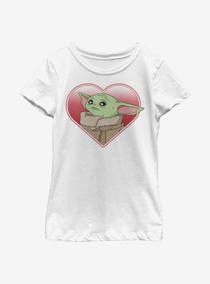 Star Wars The Mandalorian Heart Yoda Youth Girls T-Shirt