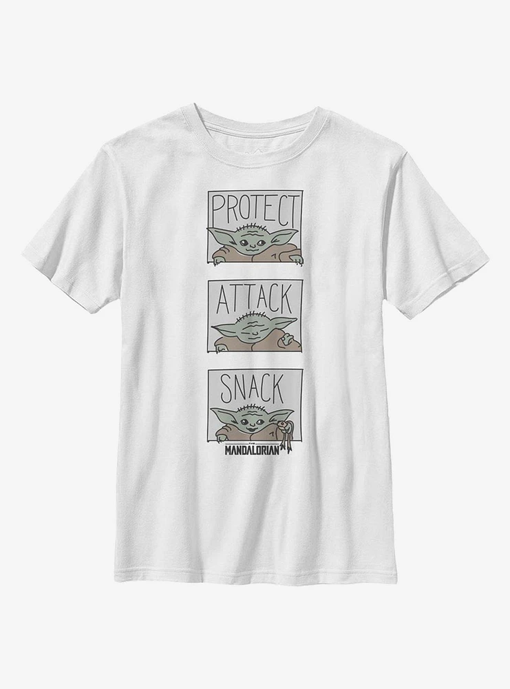 Star Wars The Mandalorian Child Comic Panel Youth T-Shirt