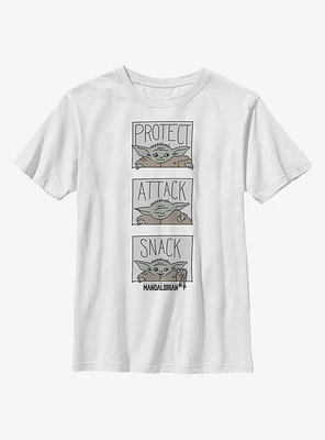 Star Wars The Mandalorian Child Comic Panel Youth T-Shirt