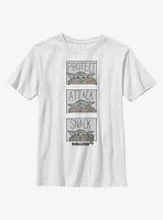 Star Wars The Mandalorian Child Comic Panel Youth T-Shirt
