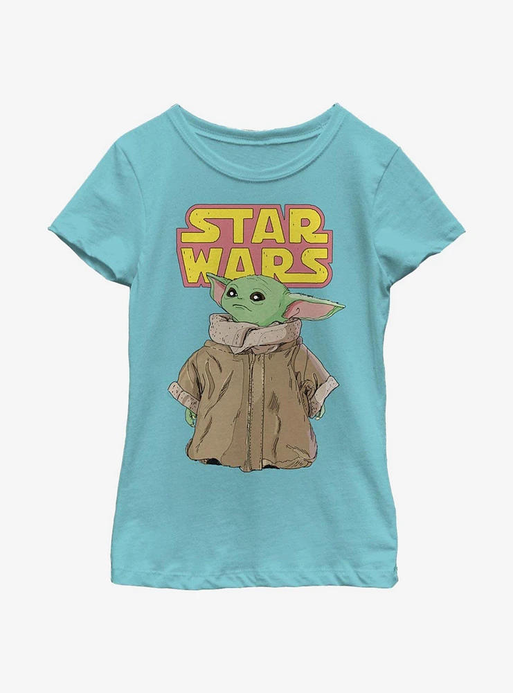 Star Wars The Mandalorian Logo Child Gaze Youth Girls T-Shirt