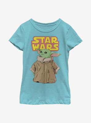 Star Wars The Mandalorian Logo Child Gaze Youth Girls T-Shirt