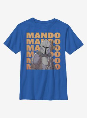 Star Wars The Mandalorian Mando Text Youth T-Shirt