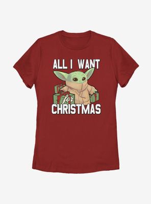 Star Wars The Mandalorian Christmas Baby V2 Womens T-Shirt